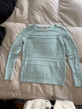 LOFT Pastel Mint Crewneck Sweater